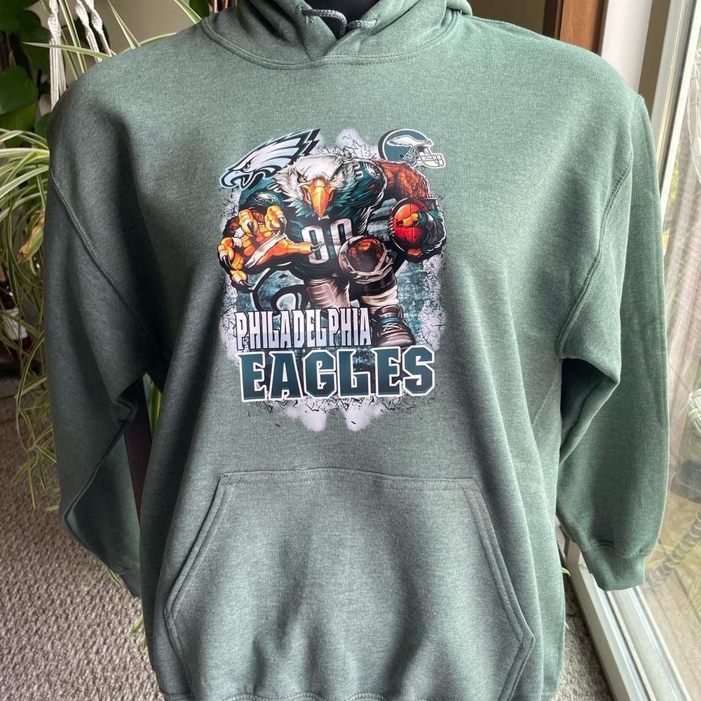Gildan Green Philadelphia Eagles Sweater Medium Unisex